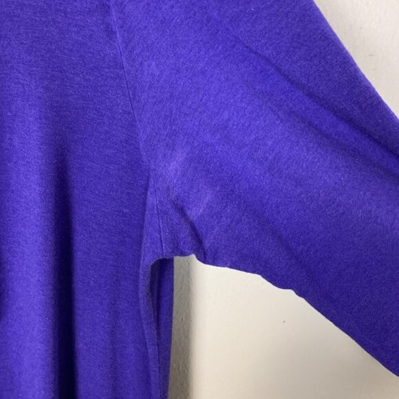 Bryn Walker Womens M Dress Tunic Purple Knit Lagenlook Minimalist Ruched Bamboo - Picture 7 of 15